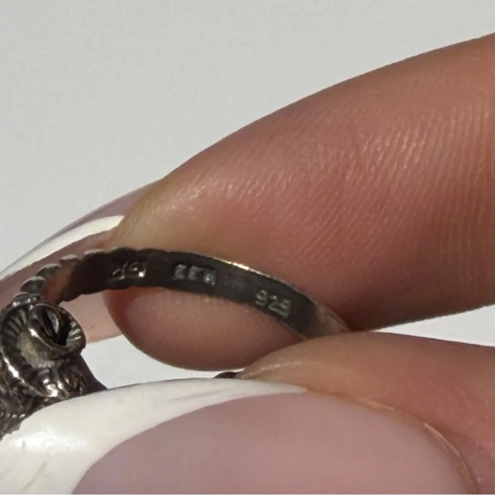 Vintage 925 Sterling Silver Ram Ring Adjustable